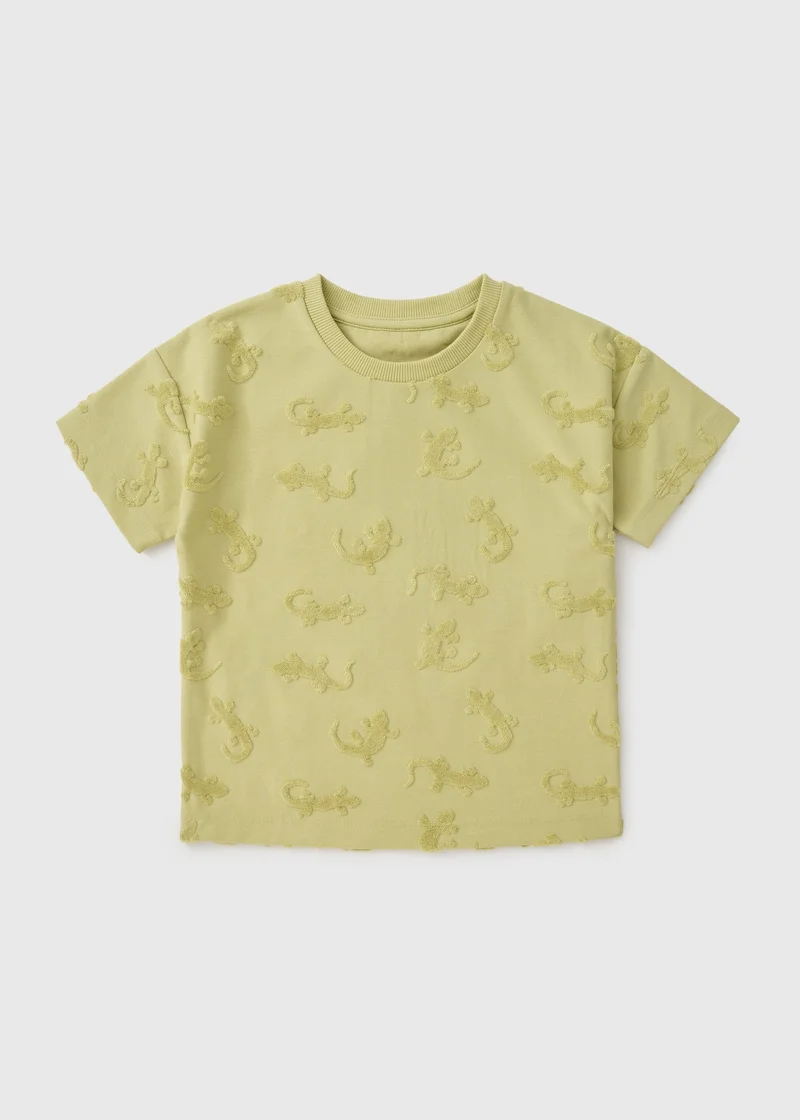Matalan Boys Sage Croc Embossed T-Shirt